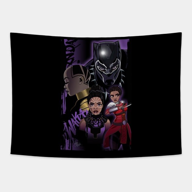 Wakanda Forever Tapestry by gwenillustrates