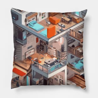 Isometric house Pillow