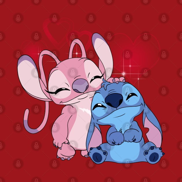 Cute Stitch & Angel by Nykos