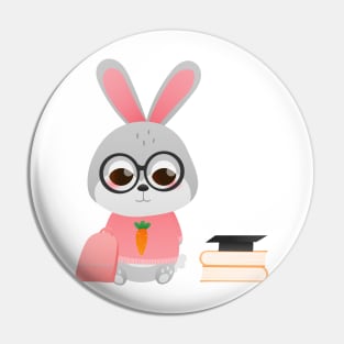 little bunny studying in school Pin