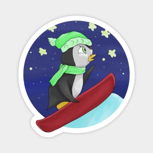 Penguin, snowboarder Magnet