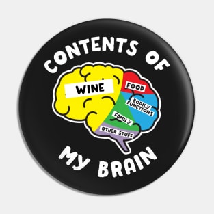 Contents of my Brain - Wine Pin