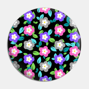 Pink and purple floral pattern Pin