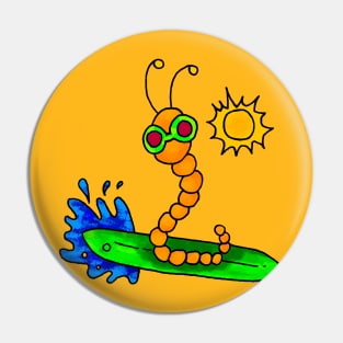 surfer worm Pin