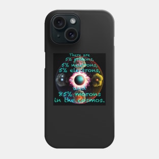 There are 5% protons, 5% neutrons, 5% electrons, and 85% morons in the cosmos. - ad lib FZ Phone Case