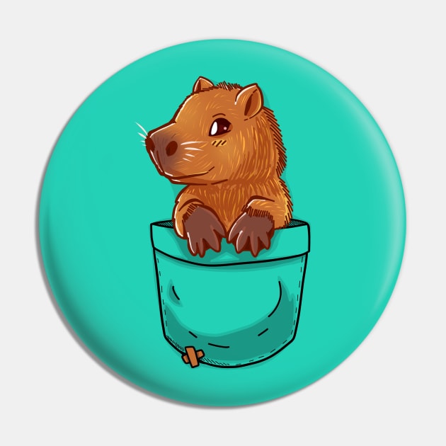 Pocket Cute Capybara Pin by TechraPockets