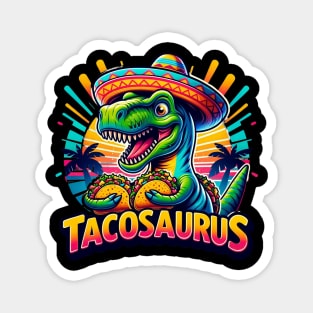 Colorful Tacosaurus Dinosaur Lover Fiesta Theme Magnet