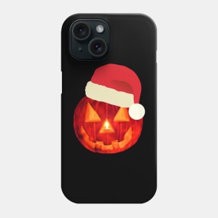 Halloween Jack O Lantern Wearing Santa Hat T-shirt Phone Case