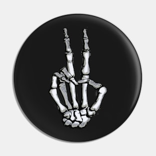 Skeleton Hand Peace Sign Pin