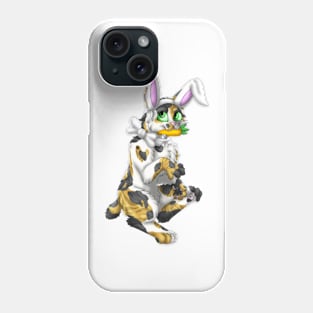 Bobtail BunnyCat: Calico Tabby (White) Phone Case