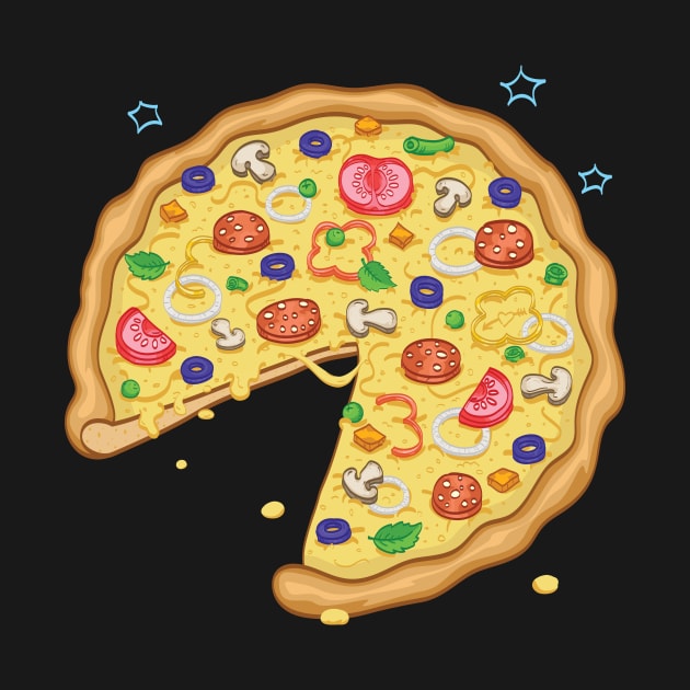 Paired t-shirts Mouse and Pizza (part #2: Pizza) by Batossky