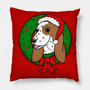 Christmas Basset Hound Pillow