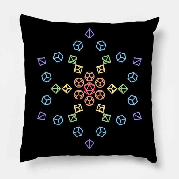 Flower Rainbow Polyhedral Dice Pillow by OfficialTeeDreams