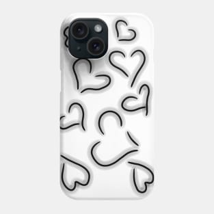 Cute Hearts Black and White Phone Case