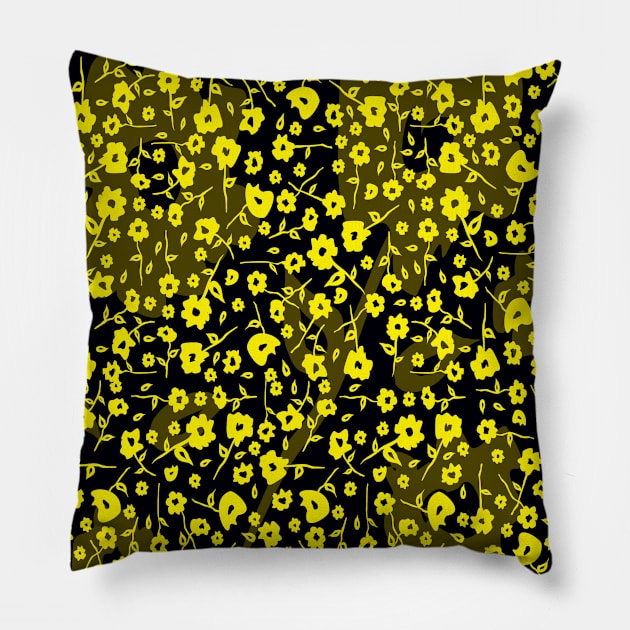 Yellow Flowers Pillow by ilhnklv