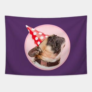 Pug Birthday Party Tapestry