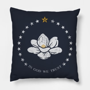 Mississippi Flag In God We Trust Pillow