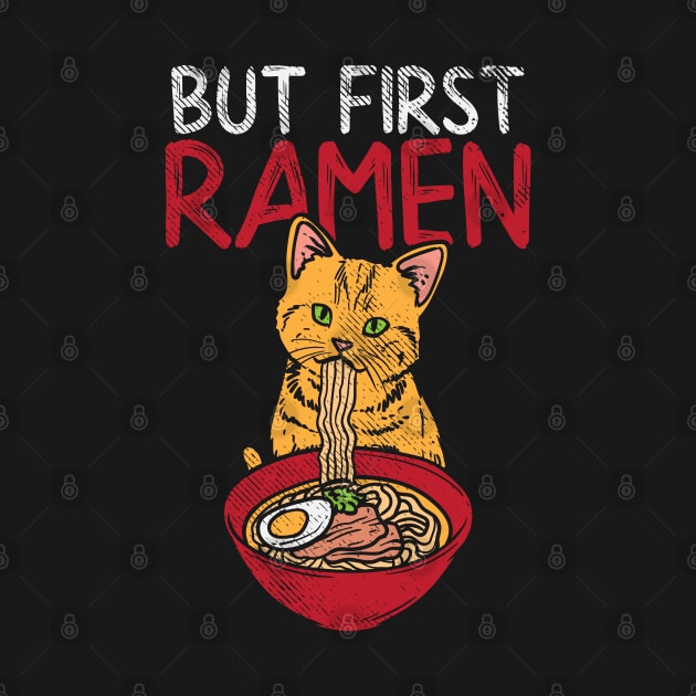 Cat Eating Ramen by maxdax