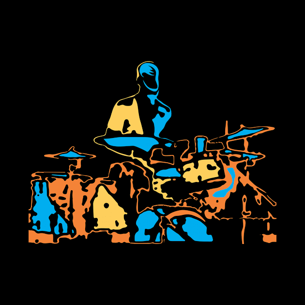 Drummer Musician Modern Art Style by jazzworldquest