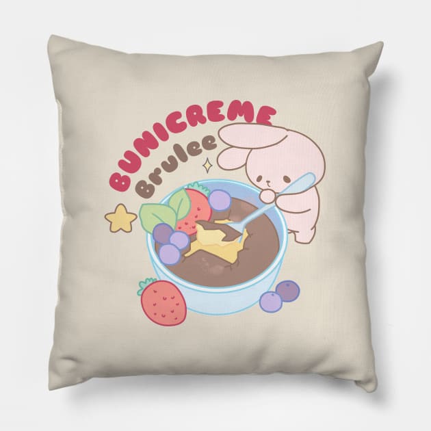 Cute Bunny Craving Giant Bunicream Brulee Pillow by LoppiTokki