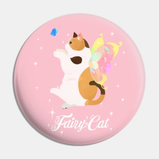 Fairy Calico Cat (with white text) Pin