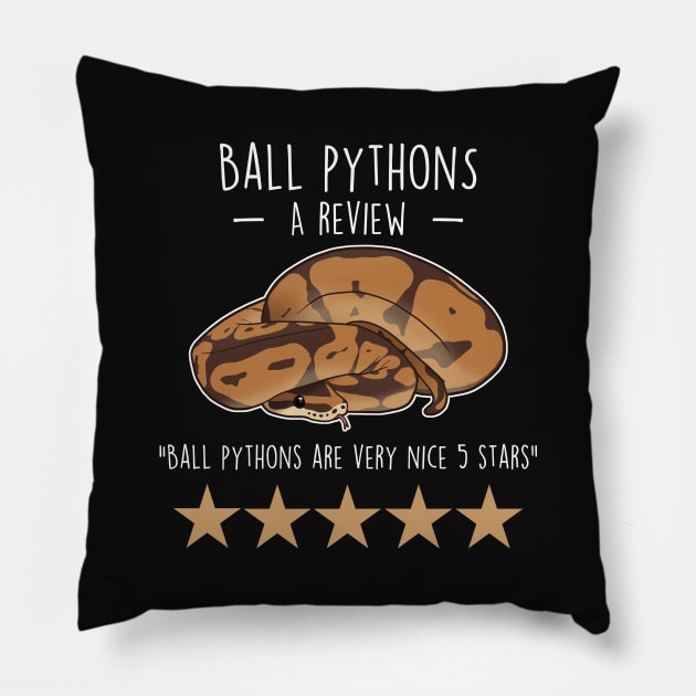 Ball Python Review Pillow by Psitta