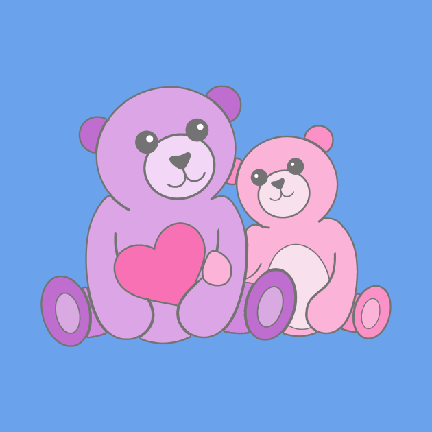 Mom and Baby, Best Friends Teddy Bears by AlondraHanley