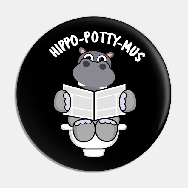 Hippo-potty-mus Funny Animal Hippo Pun Pin by punnybone