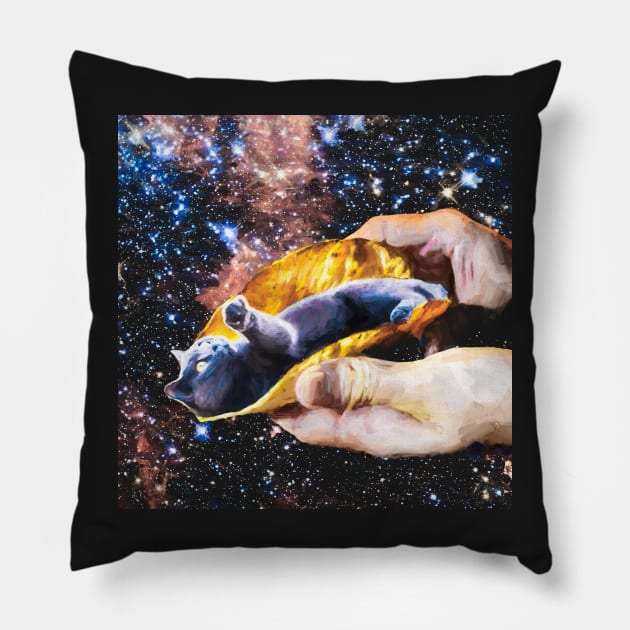 Taco Cat in Space Painting Graphic T-Shirt Pillow by DesignDLW