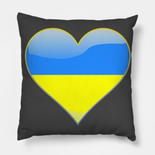 Ukrainian flag inside a heart Pillow