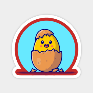 Cute Chick Egg Cartoon Vector Icon Illustration Magnet