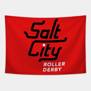 Salt City Roller Derby Logo B/W Tapestry