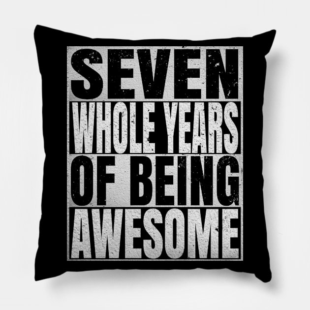 7 Years Old 7th B-Day Vintage Retro Gifts Pillow by Grabitees