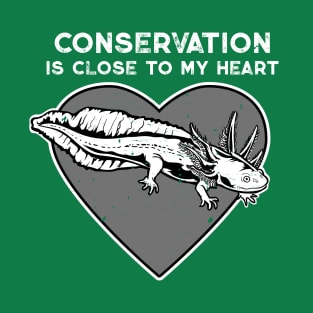 Axolotl Conservation Heart T-Shirt