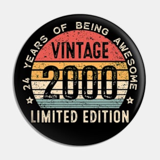 24 Year Old Gifts Vintage 2000 Limited Edition 24th Birthday Pin