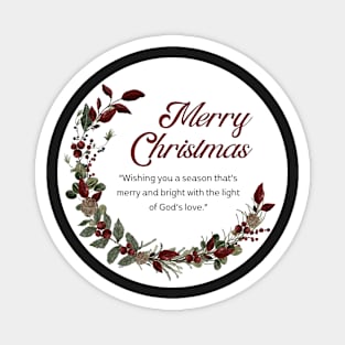 Merry Christmas Round Sticker 25 Magnet