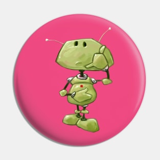 Little Green Robot Pin