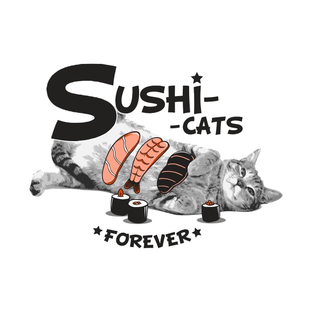 Sushi Cats Forever by CollinEpsteinArt