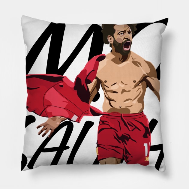 Mo Salah Pillow by JayfulMe