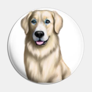 Cute Golden Retriever Drawing Pin