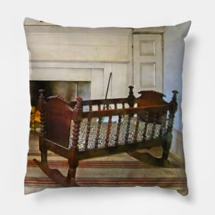 Interiors - Cradle Near Fireplace Pillow