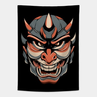 Japanese Hannya mask, vector design Tapestry