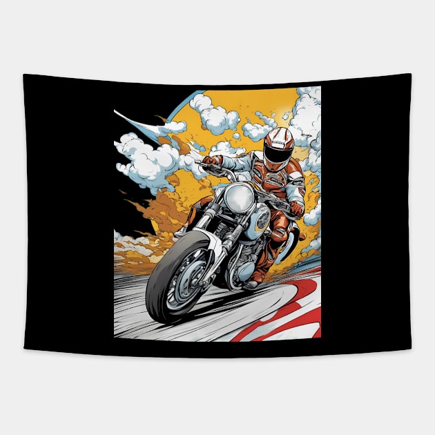 Motobike Tapestry by animegirlnft