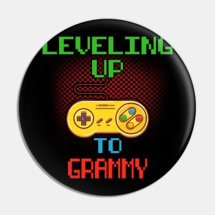 Promoted To Grammy T-Shirt Unlocked Gamer Leveling Up Pin