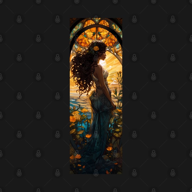Dawn - Vintage, Mucha, Gilded Age, Art Nouveau, Beautiful Woman by AllRealities
