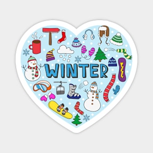 Winter Heart Illustration Magnet