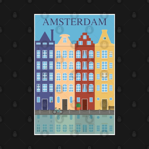 Amsterdam, Holland, Travel Poster by BokeeLee