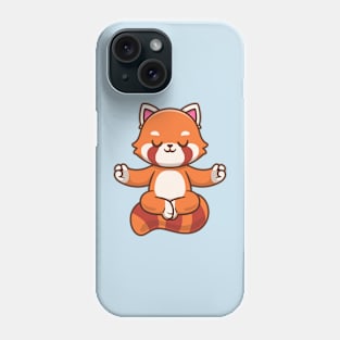 Cute Red Panda Meditating Yoga Cartoon Phone Case