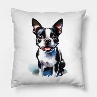 Boston Terrier Watercolor - Beautiful Dog Pillow