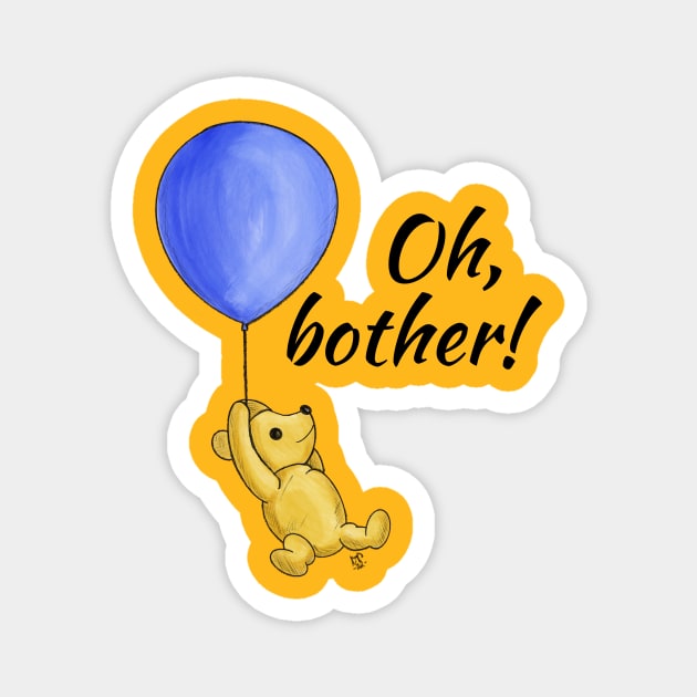 Oh, bother! - Winnie The Pooh and the balloon Magnet by Alt World Studios